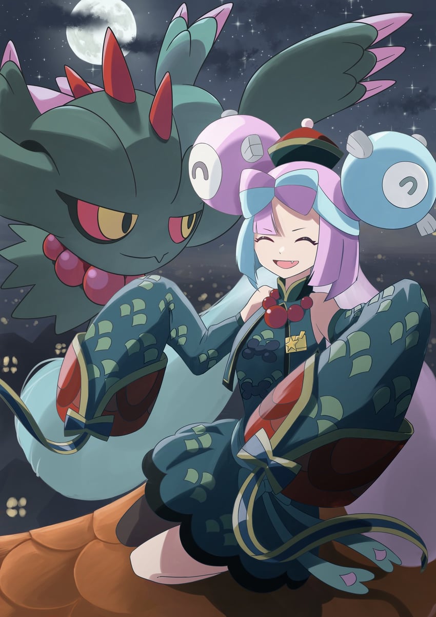 flutter mane and iono (pokemon and 1 more) drawn by mikan_(mikan_no_happa)