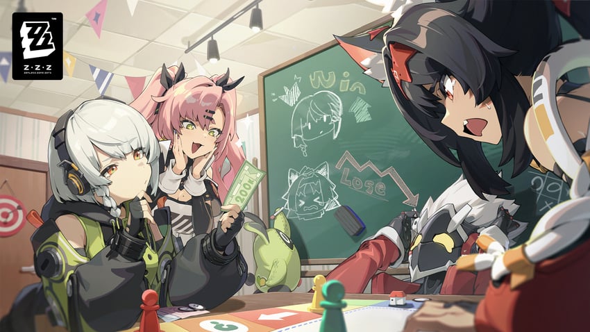 nicole demara, anby demara, amillion, nekomiya mana, and billy kid (zenless zone zero and 1 more)