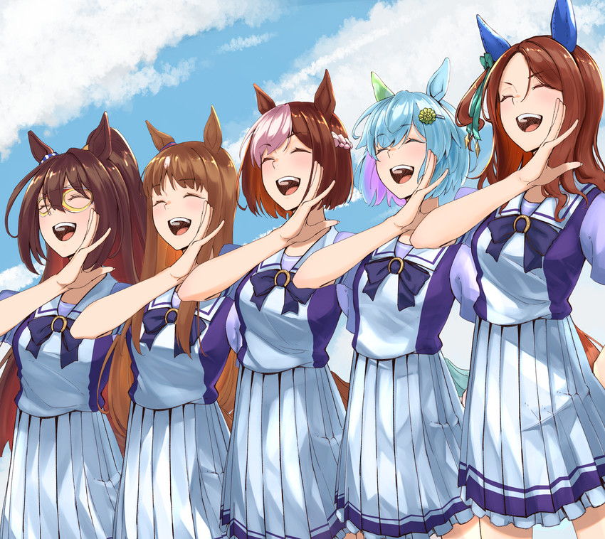 special week, king halo, seiun sky, grass wonder, and el condor pasa (umamusume) drawn by danboru_(jdanboru1182)