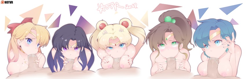 tsukino usagi, sailor moon, mizuno ami, aino minako, hino rei, and 5 more (bishoujo senshi sailor moon) drawn by hot_vr