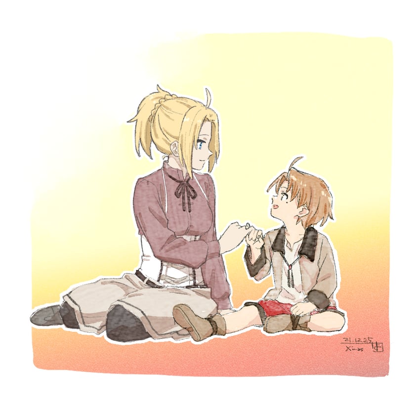 rudeus greyrat and zenith greyrat (mushoku tensei) drawn by saitou_yoshiko