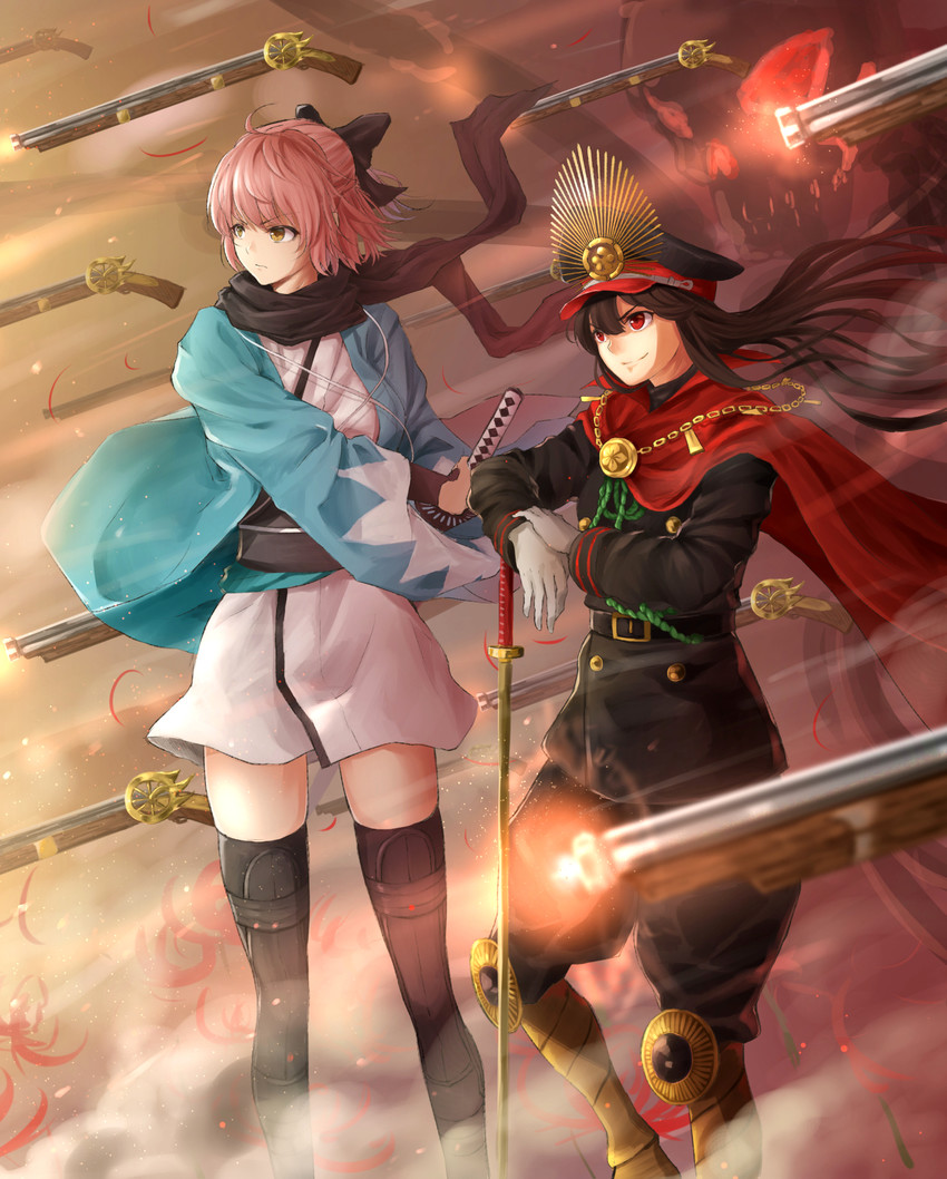 okita souji and oda nobunaga (fate and 1 more) drawn by sugi87