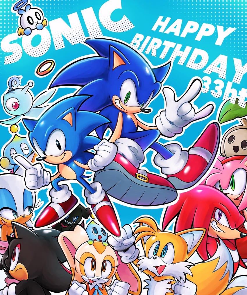 sonic the hedgehog, shadow the hedgehog, amy rose, rouge the bat, tails, and 10 more (sonic and 1 more) drawn by 5d_yk5302