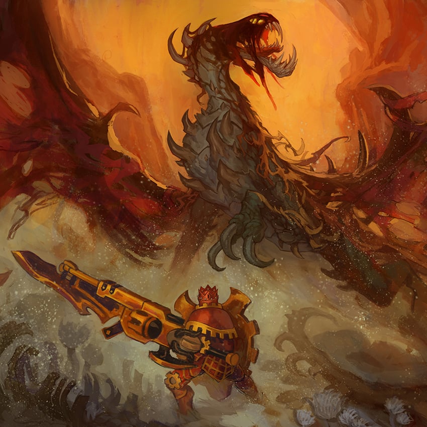 monster hunter and vaal hazak (monster hunter and 1 more) drawn by garrett_hanna