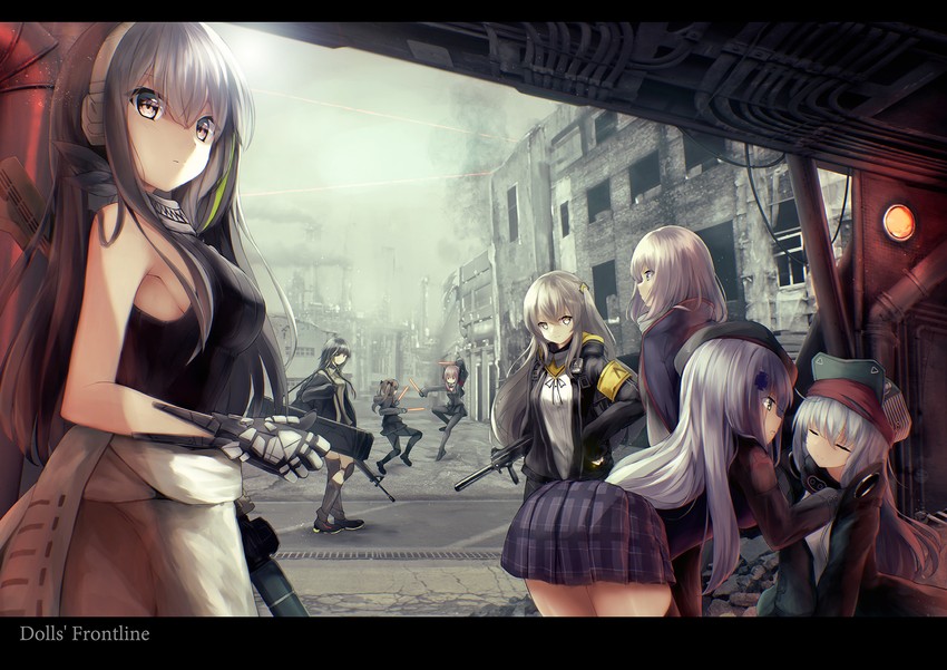 hk416, ump45, ump9, g11, m16a1, and 3 more (girls' frontline) drawn by rupe_paperu