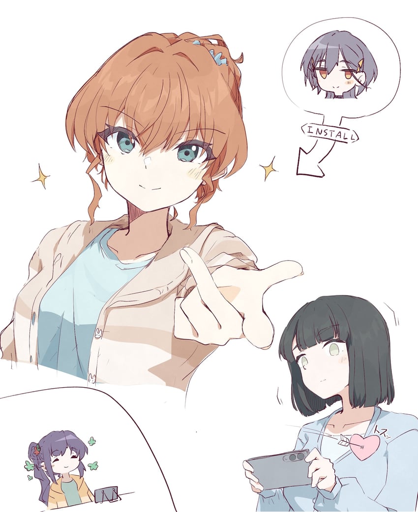 hinoshita kaho, otomune kozue, momose ginko, and katsuragi izumi (love live! and 1 more) drawn by sio_pasta
