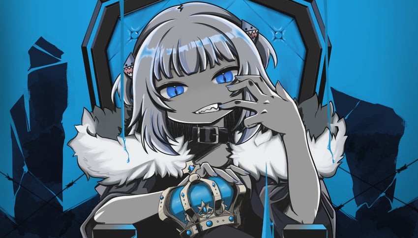 gawr gura (hololive and 2 more) drawn by kcnny