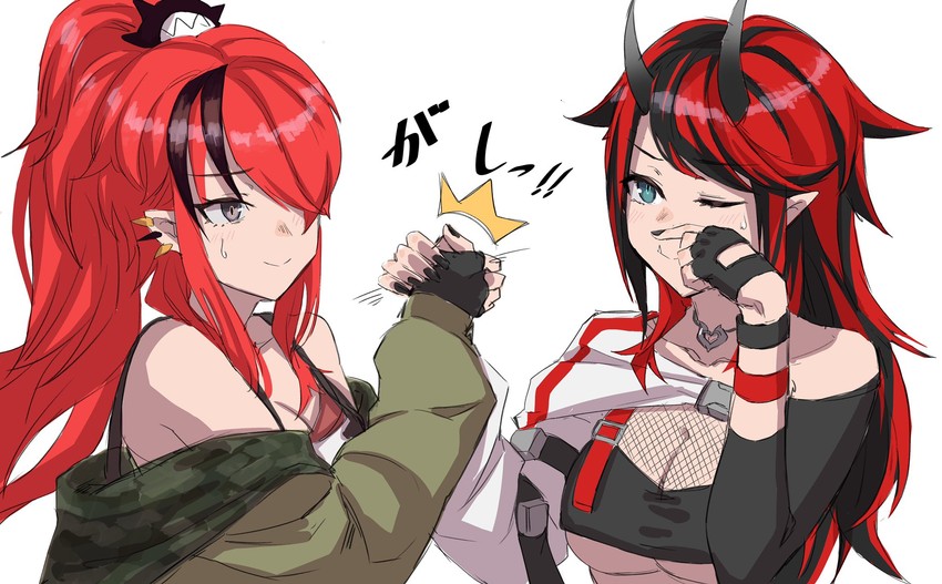 ryugasaki rene and lain paterson (nijisanji and 2 more) drawn by gin_(tttetu123)
