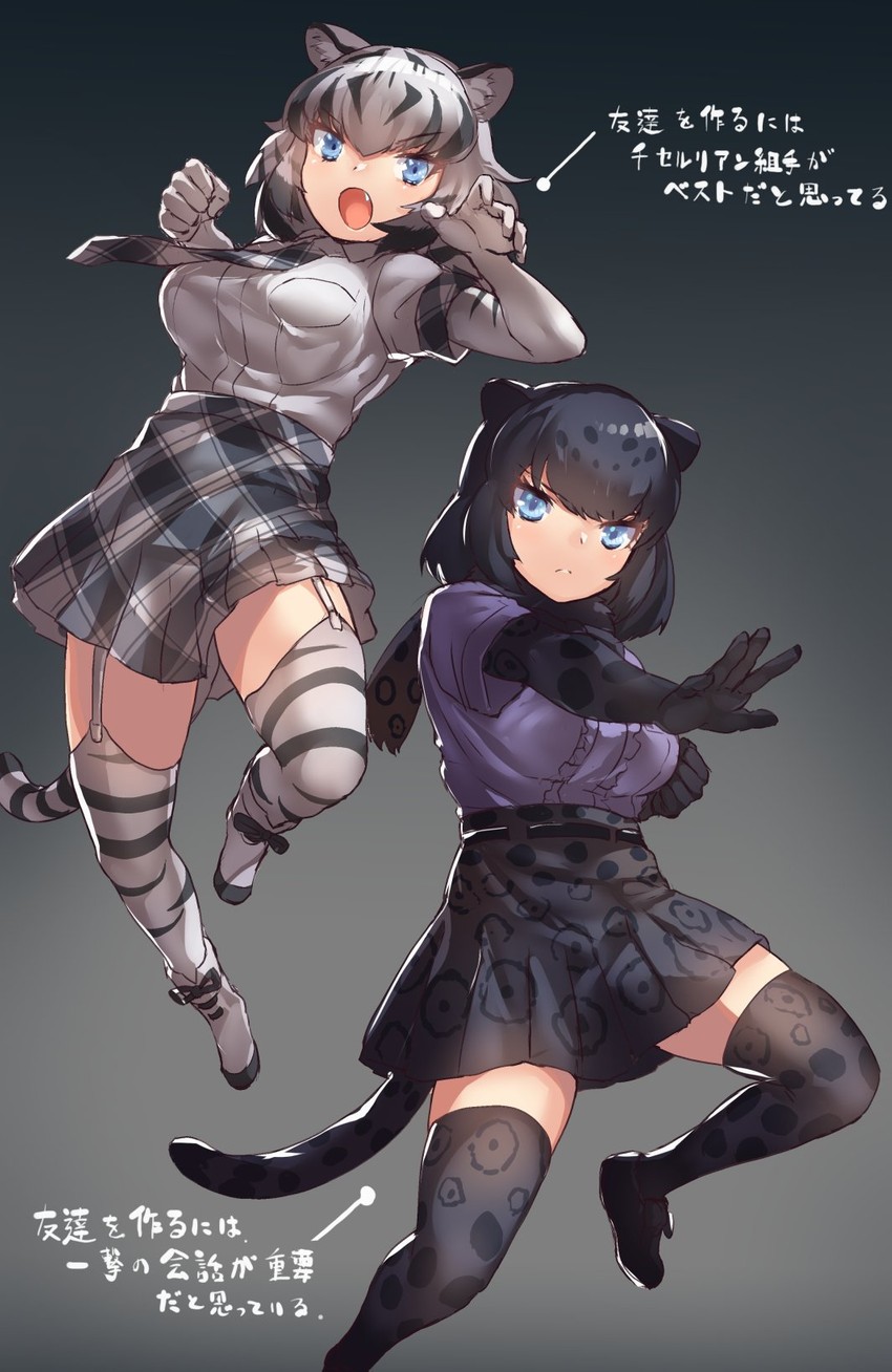 black jaguar and white tiger (kemono friends) drawn by tadano_magu
