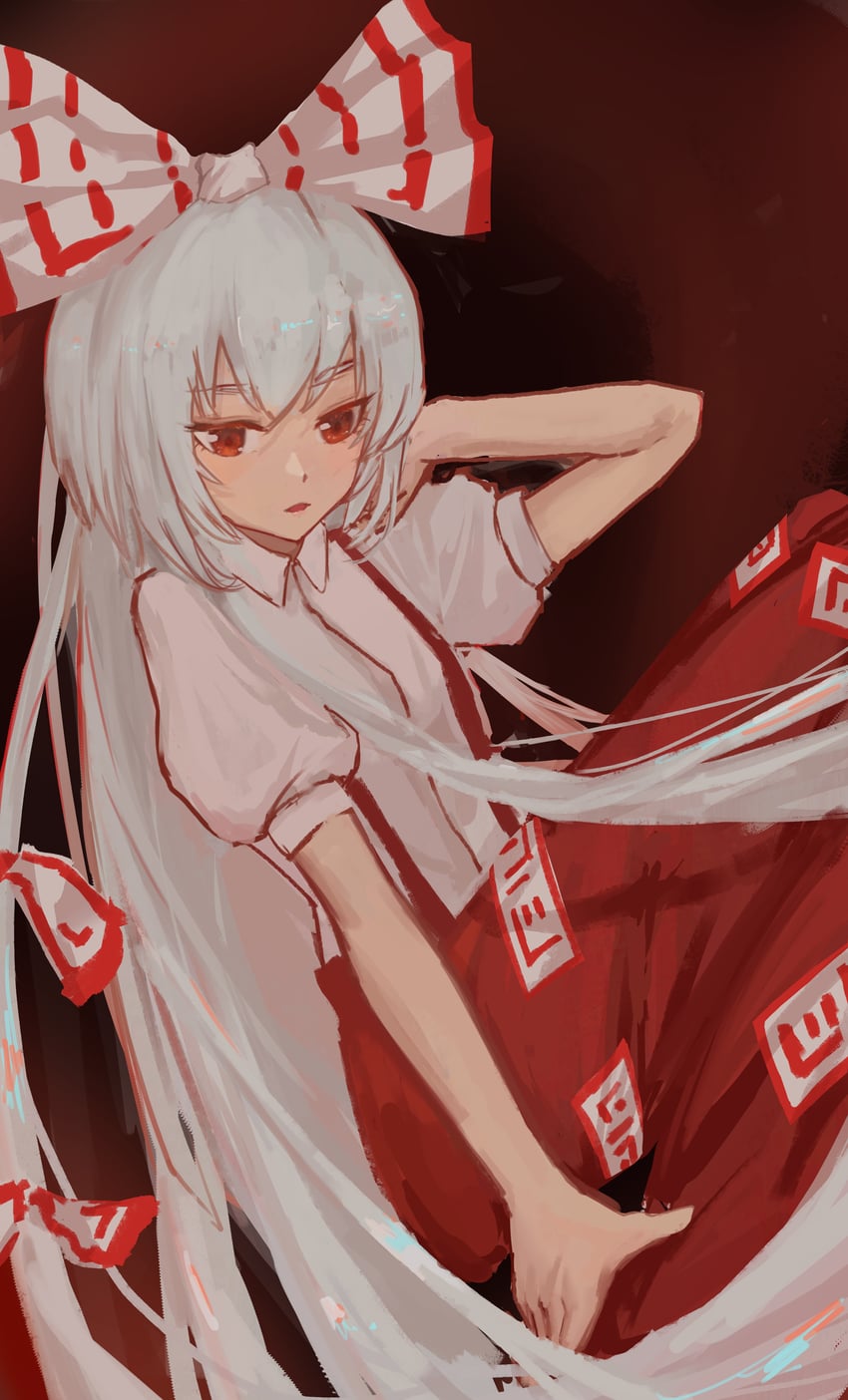 fujiwara no mokou (touhou) drawn by qian-li-xin-hen