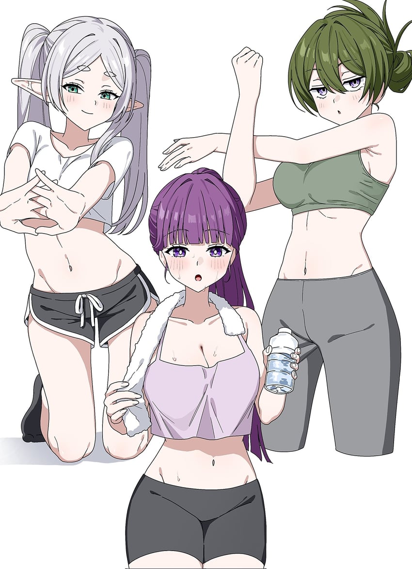 frieren, fern, and ubel (sousou no frieren) drawn by kayuu_(hikentai0112)