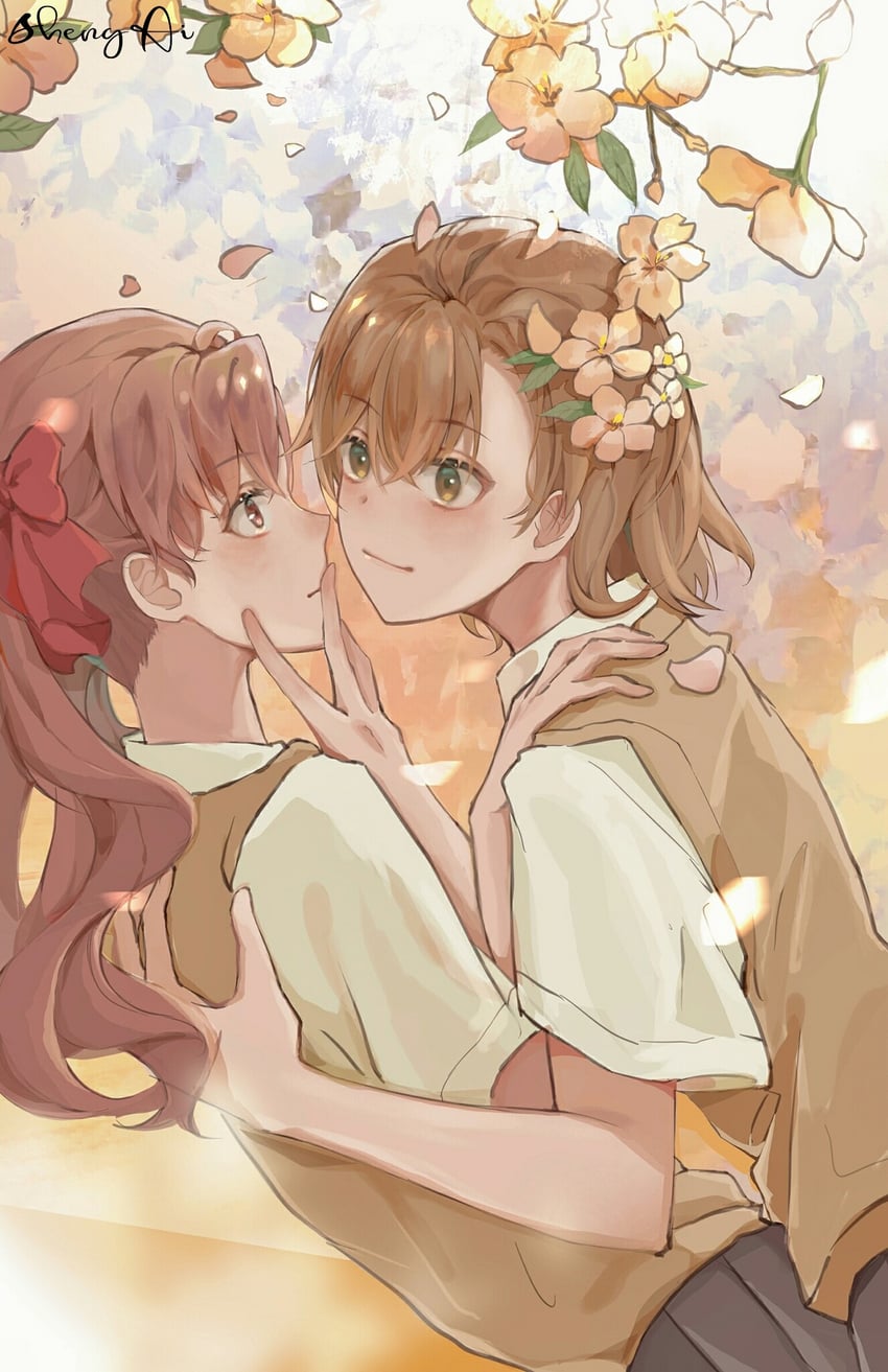 misaka mikoto and shirai kuroko (toaru majutsu no index and 1 more) drawn by aisheng_kuroko