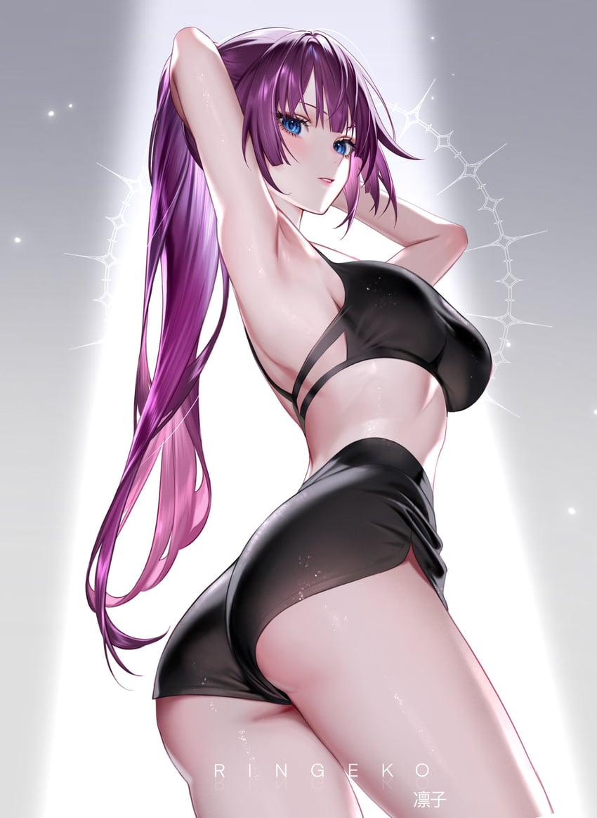 senjougahara hitagi (monogatari) drawn by ringeko-chan