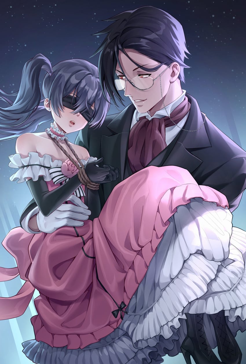 ciel phantomhive and sebastian michaelis (kuroshitsuji) drawn by zephyr_(zephyrsg9)