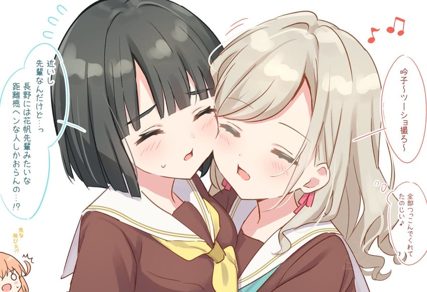 hinoshita kaho, momose ginko, and ceras yanagida lilienfeld (love live! and 1 more) drawn by hanazora_satsuki