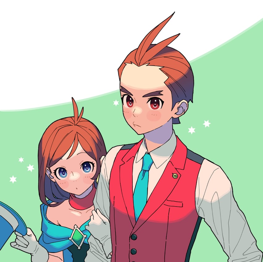 apollo justice and trucy wright (ace attorney) drawn by ouse_(otussger)