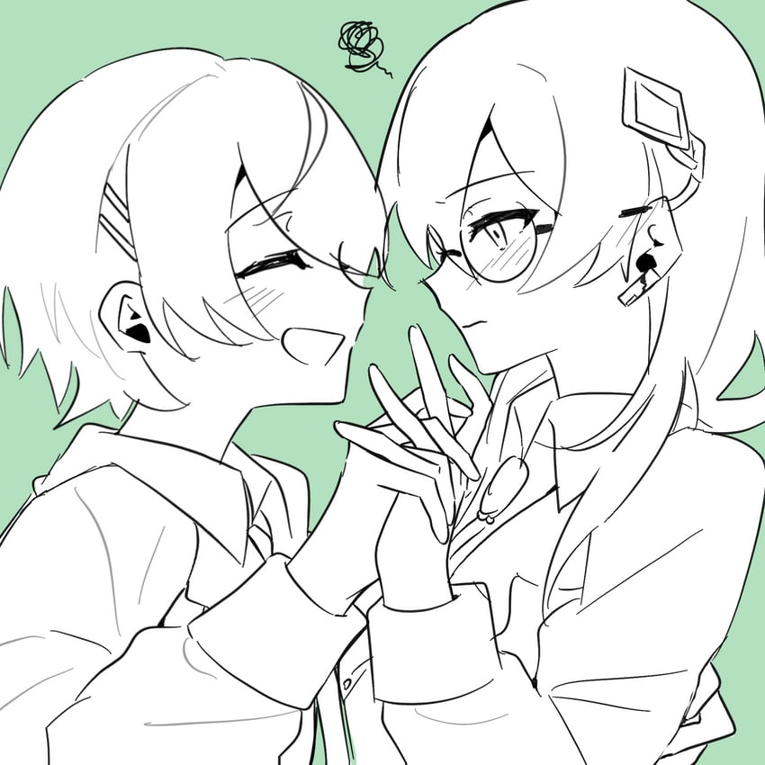 kayamori ruka and izumi yuki (heaven burns red) drawn by jingbai968