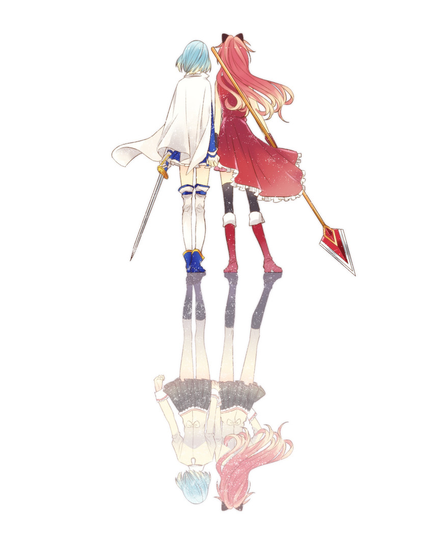 miki sayaka and sakura kyoko (mahou shoujo madoka magica) drawn by juuichi_(mio)