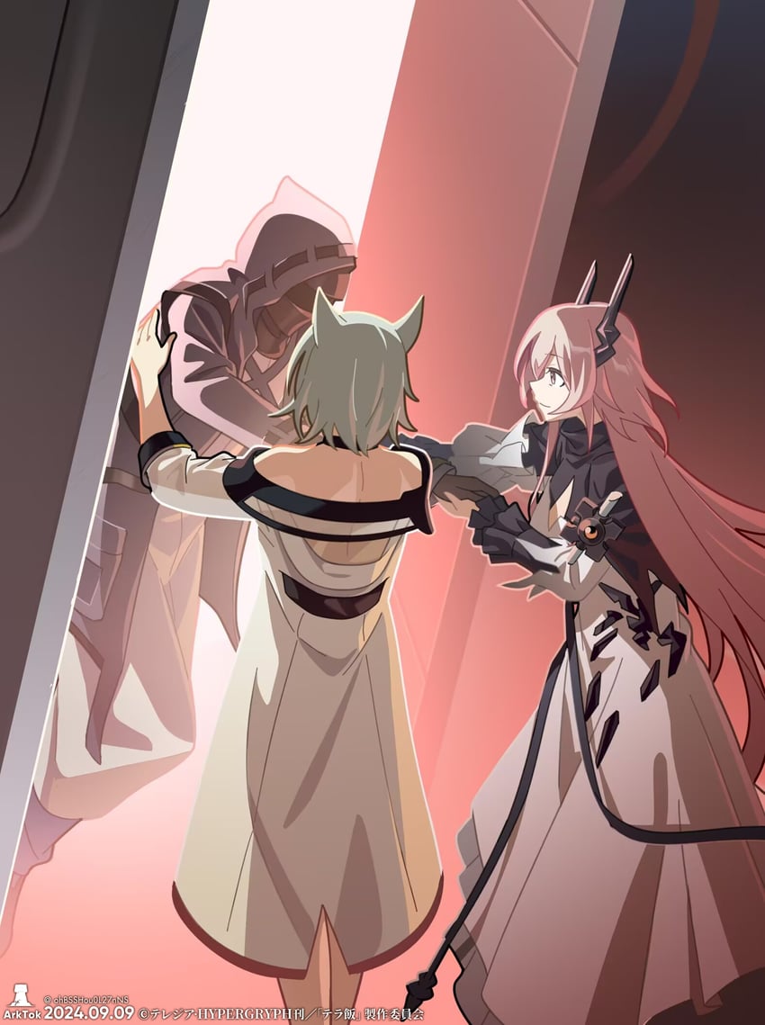 doctor, kal'tsit, and theresa (arknights) drawn by liang_chan_xing_make_tu