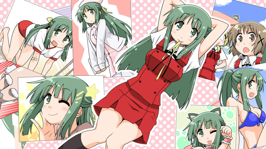 yuno, miyako, ume-sensei, yoshinoya, and principal (hidamari sketch) drawn by mikami_komata