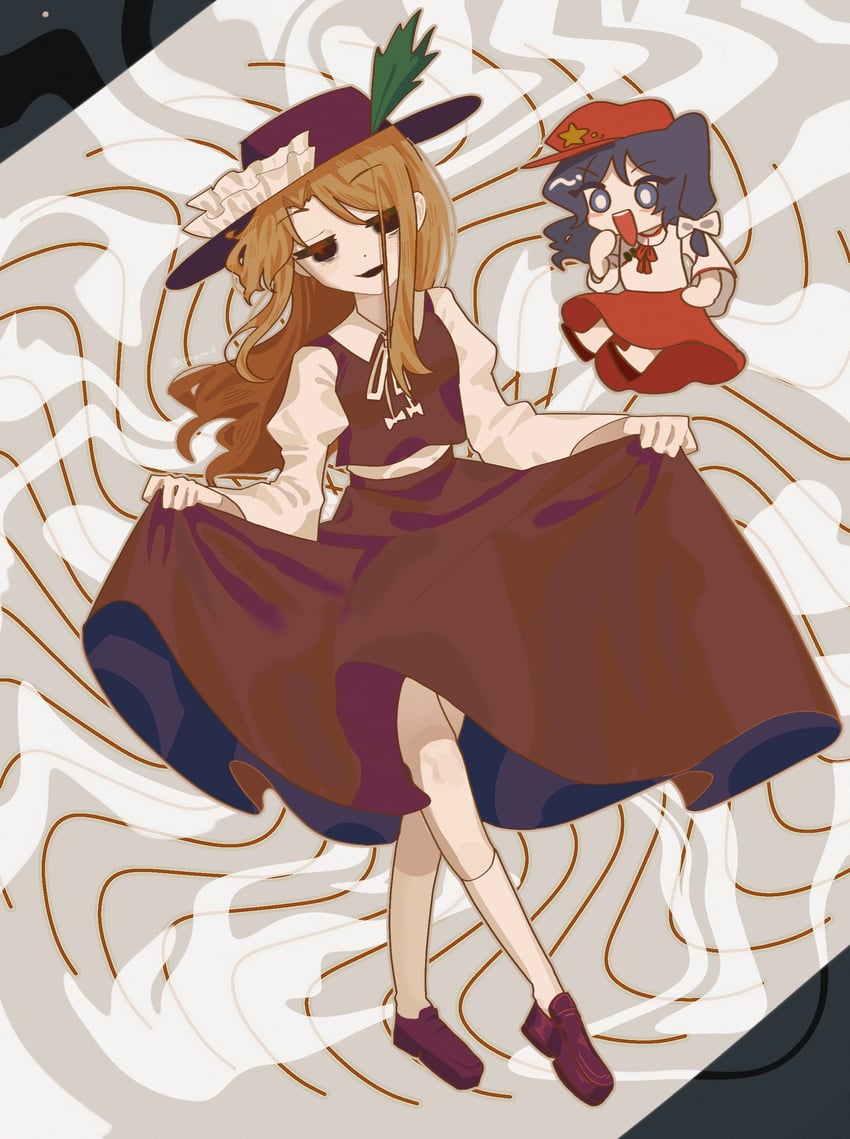 jacket girl and label girl (touhou and 1 more) drawn by cometoo
