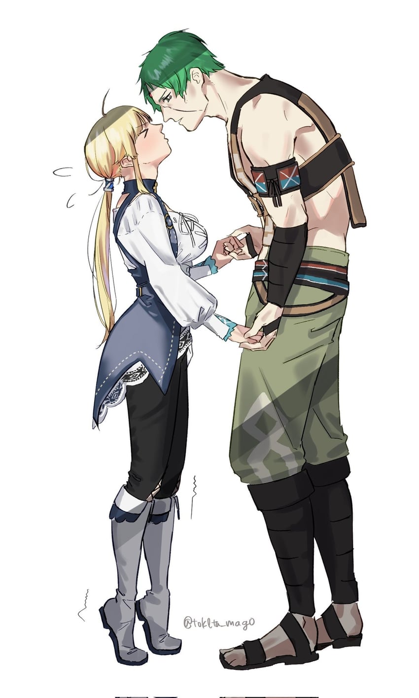 norn greyrat and ruijerd superdia (mushoku tensei) drawn by tokita_(mag0)