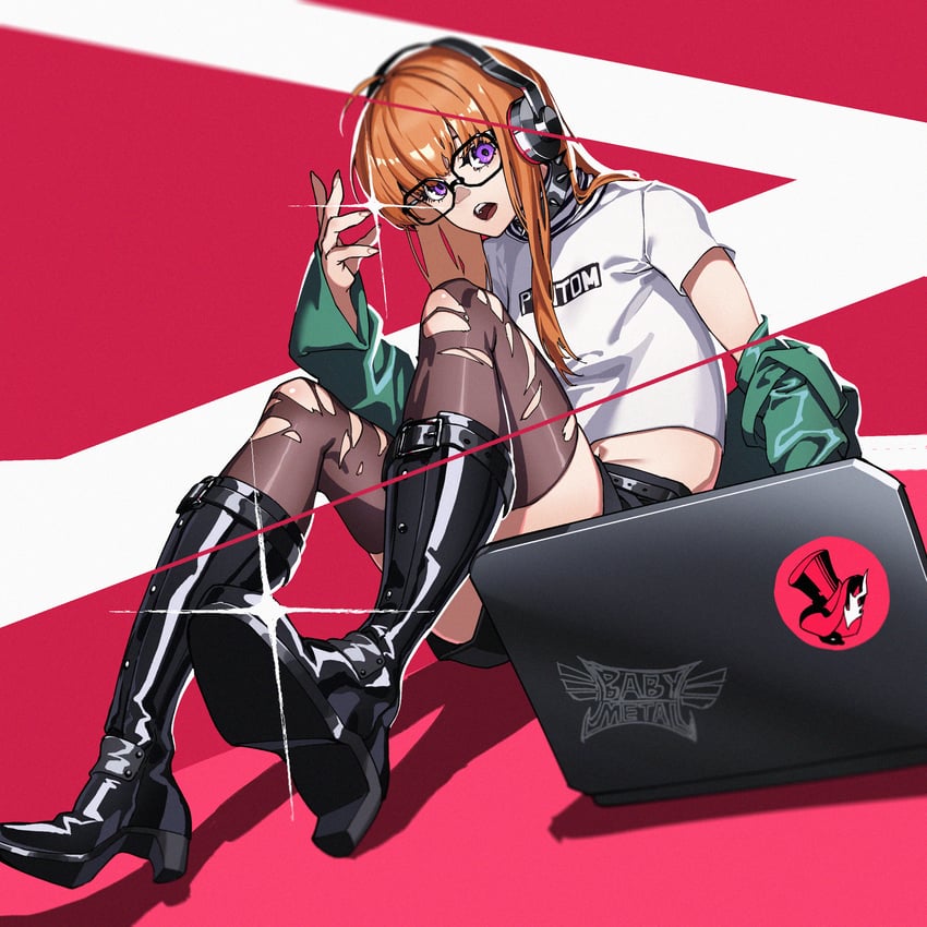 sakura futaba (persona and 1 more) drawn by marui_(fxxstate_ofmind)