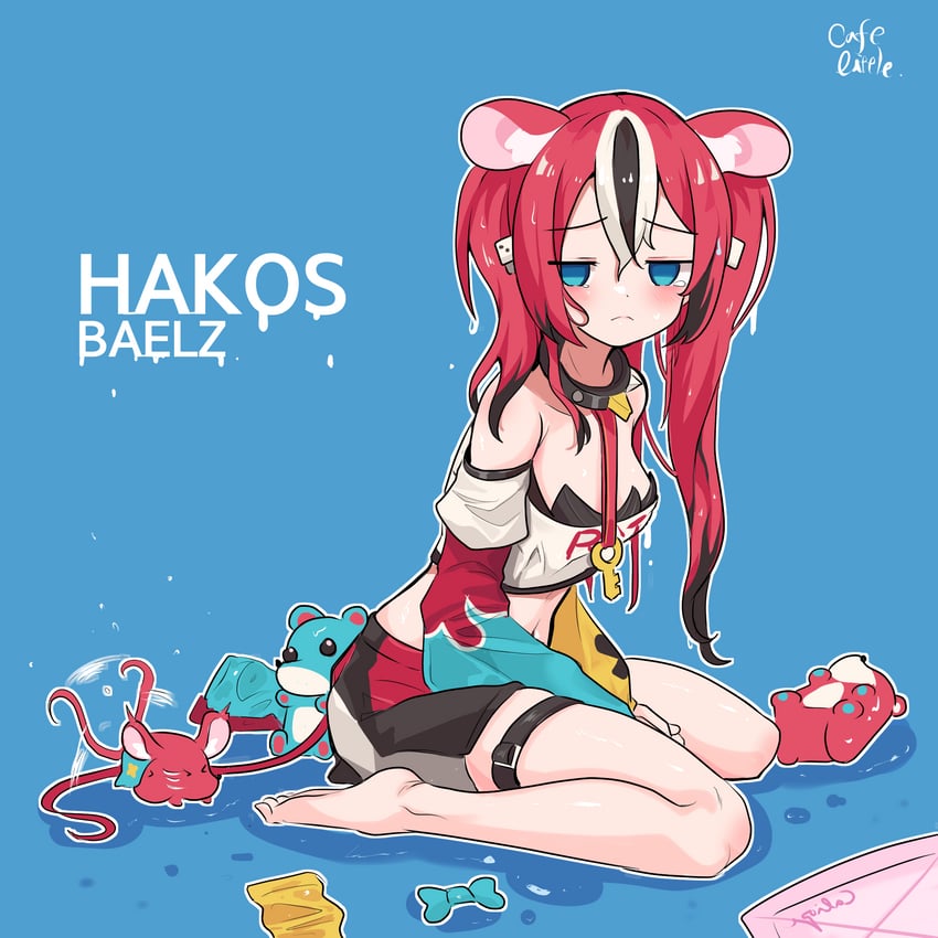 hakos baelz and mr. squeaks (hololive and 1 more) drawn by cafelittle
