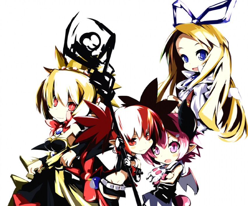 etna, flonne, rozalin, and raspberyl (disgaea and 2 more) drawn by kurokoge013