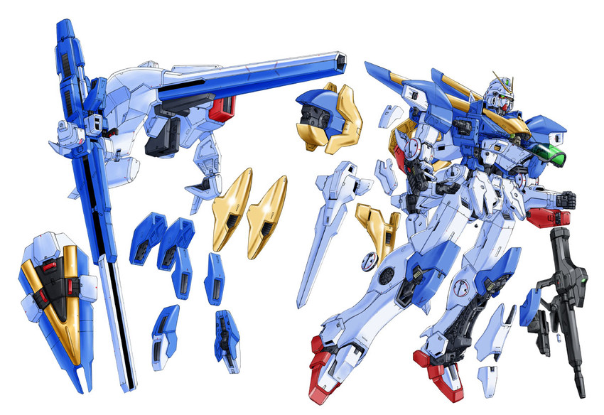 v2 gundam and v2 assault-buster gundam (gundam and 1 more) drawn by s.shimizu