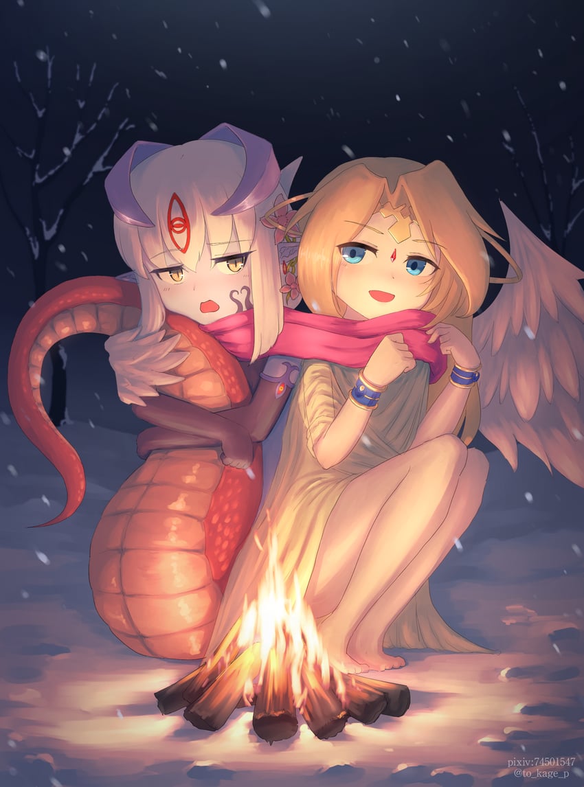 alipheese fateburn xvi and ilias (mon-musu quest! and 1 more) drawn by to_kage_p