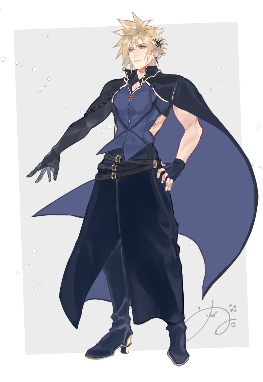 cloud strife (final fantasy and 2 more) drawn by g_meta0w0