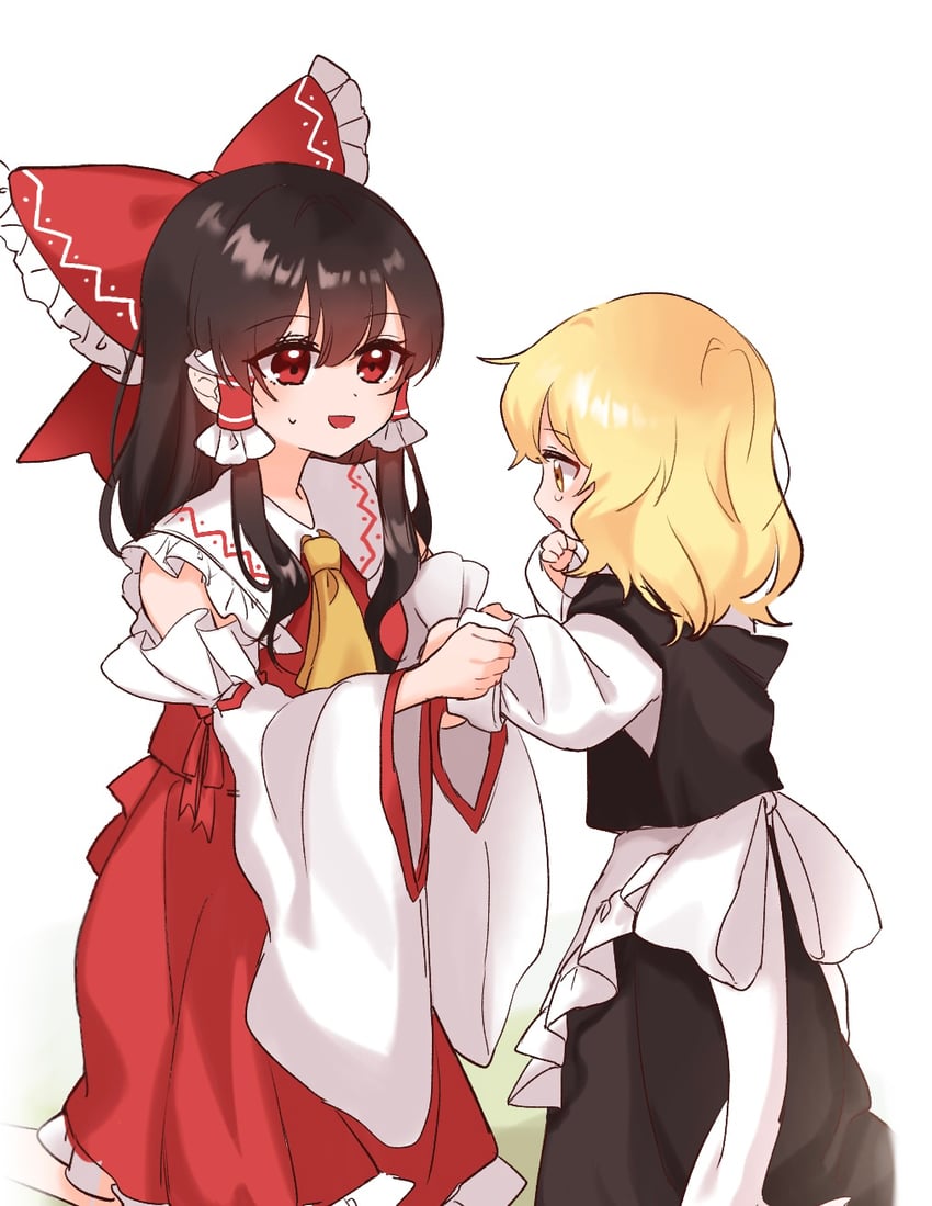 hakurei reimu and kirisame marisa (touhou) drawn by yomogi_9392