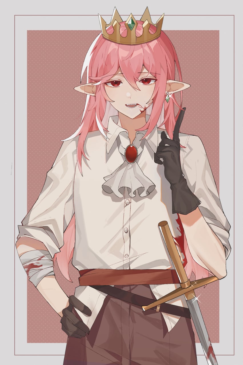 technoblade (minecraft youtube and 1 more) drawn by tadanogomi