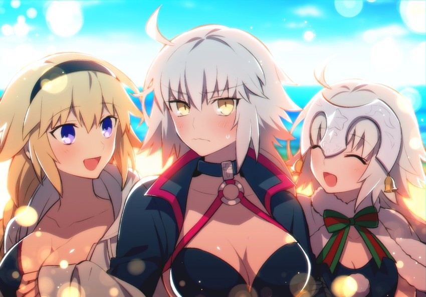 jeanne d'arc alter, jeanne d'arc, and jeanne d'arc alter santa lily (fate and 1 more) drawn by meiji_ken