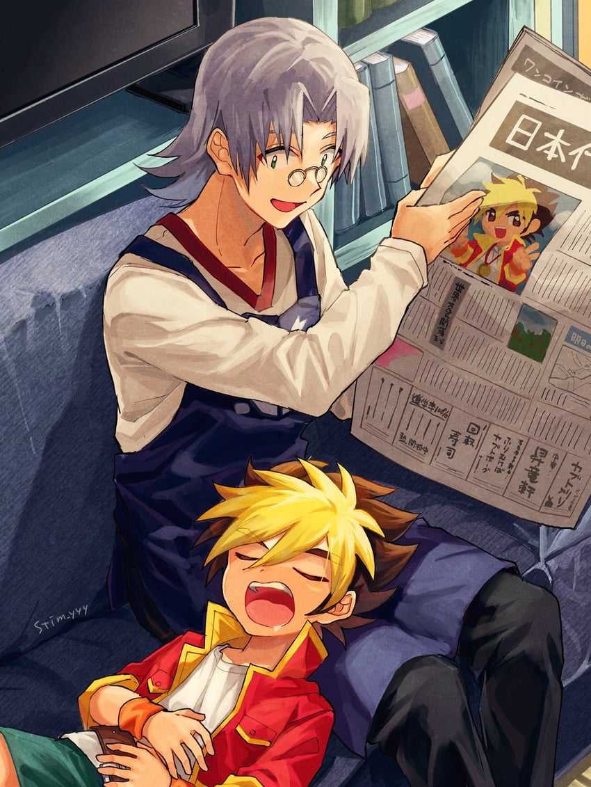 amanogawa ryuusei and andou loid (jinzou konchuu kabutoborg vxv) drawn by kuroda_(kuro_yyy)