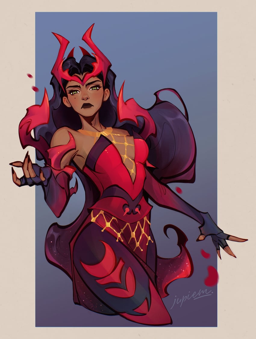 wanda maximoff and scarlet witch (marvel and 2 more) drawn by jupiemm