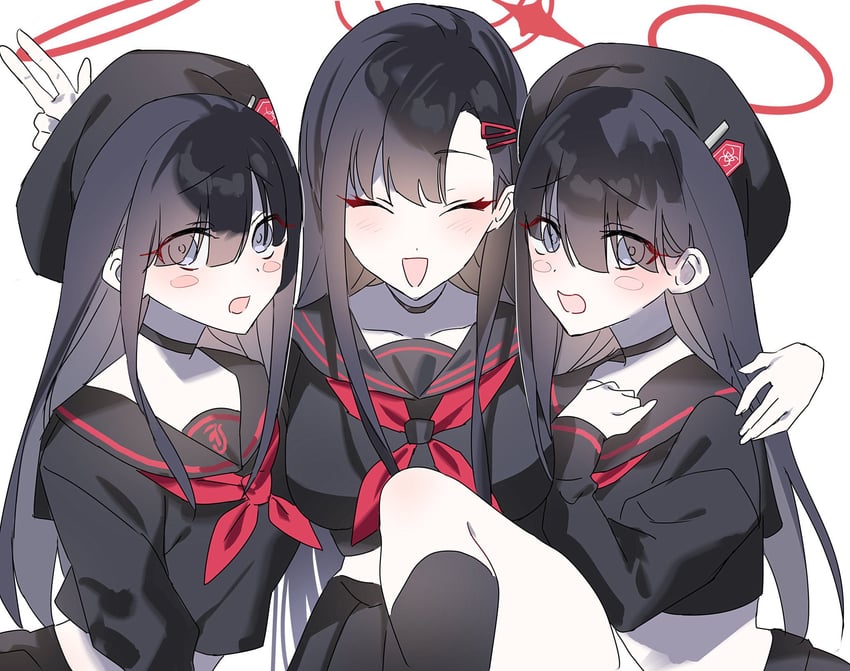 ichika and justice task force member (blue archive) drawn by bakemon_(pp_777_pp)