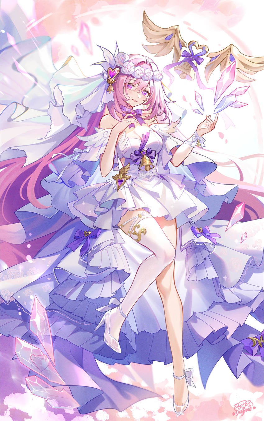elysia (honkai and 1 more) drawn by gou_lianlian_dogface
