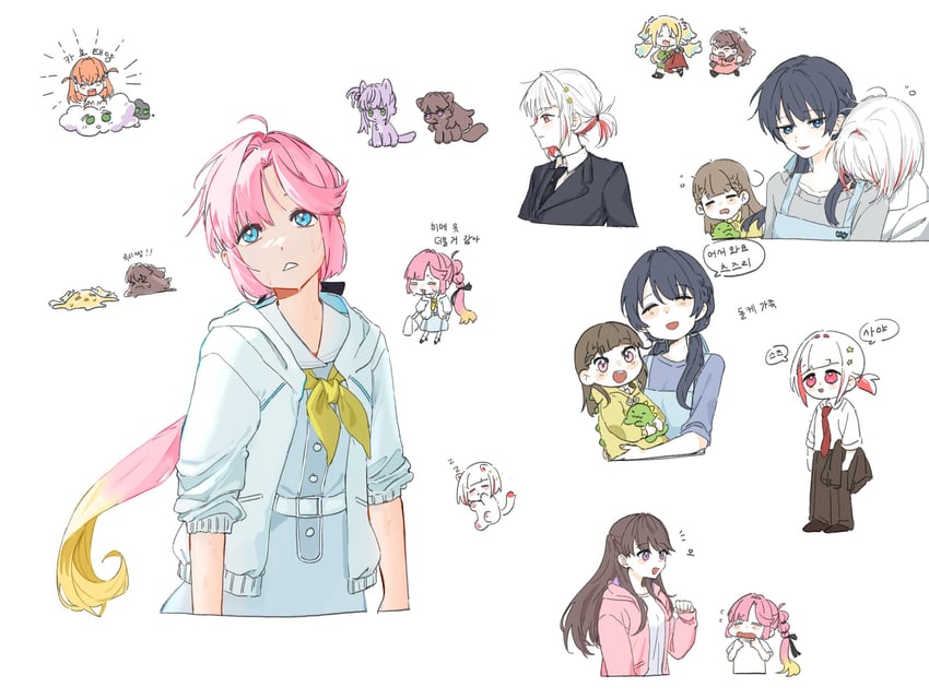 hinoshita kaho, fujishima megumi, otomune kozue, yugiri tsuzuri, osawa rurino, and 2 more (love live! and 1 more) drawn by basil_(wgh0anzdple3asf)