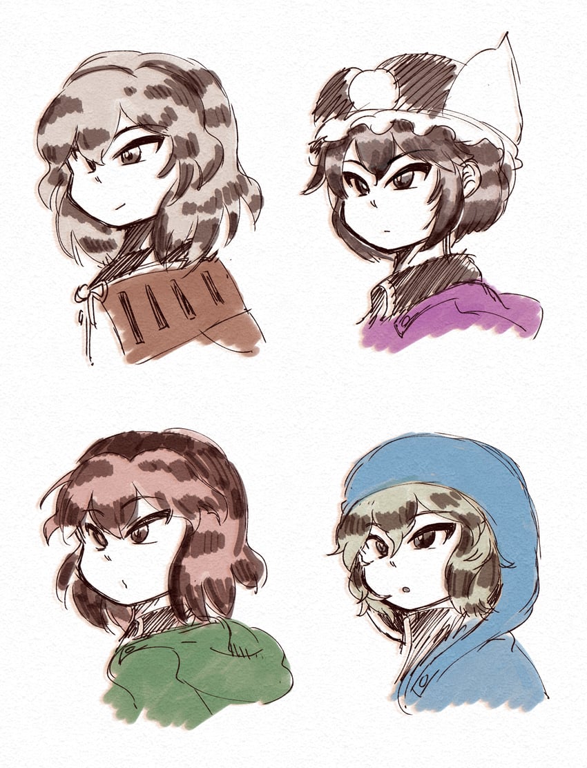 shitodo kuroji, shitodo hooaka, shitodo aoji, and shitodo hoojiro (len'en) drawn by chikafumikou