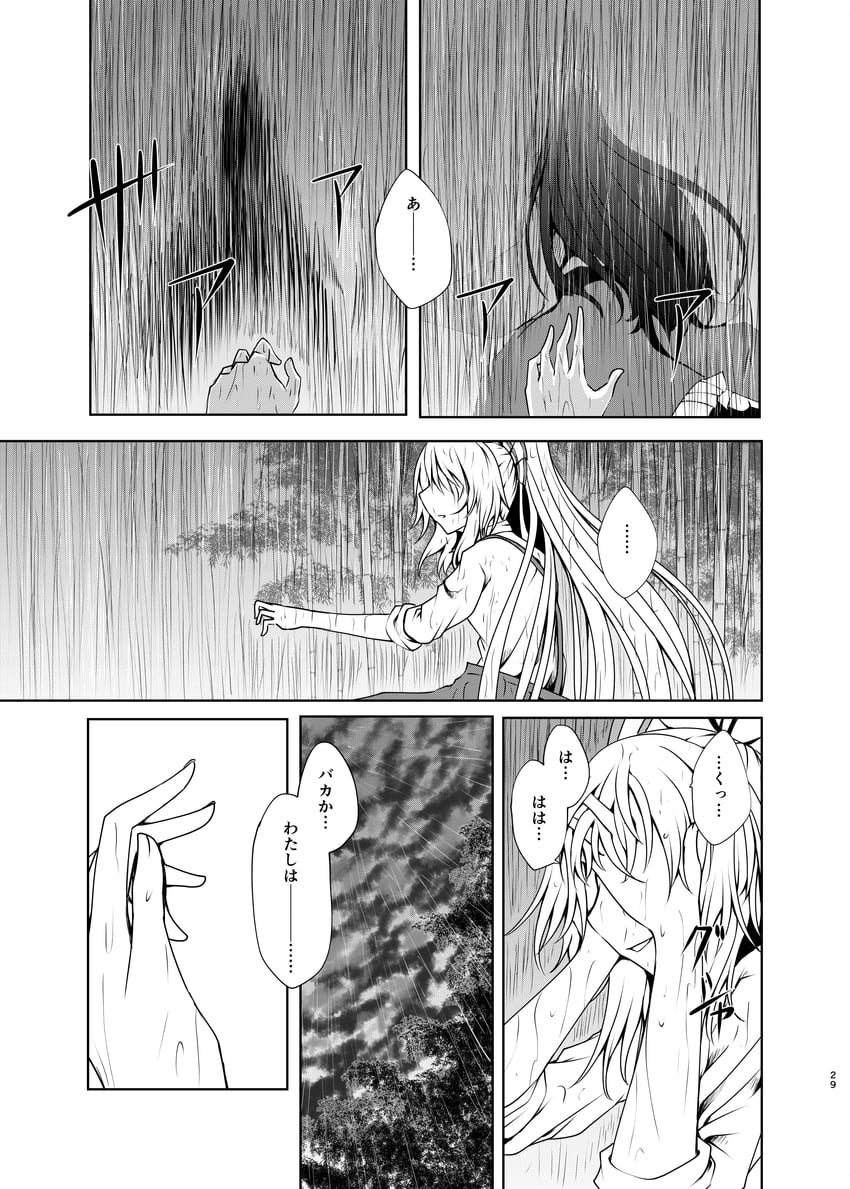 fujiwara no mokou and houraisan kaguya (touhou) drawn by kitora_(kisekinonameko)