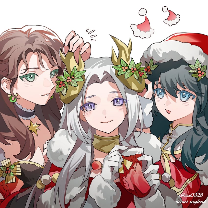 female byleth, edelgard von hresvelg, and dorothea arnault (fire emblem and 3 more) drawn by ize0328