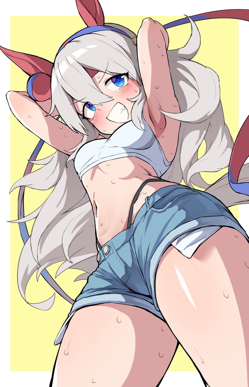 tamamo cross (umamusume and 1 more) drawn by hekahire_isurus