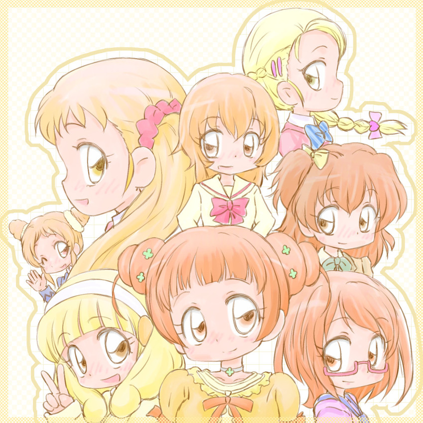 kise yayoi, myoudouin itsuki, yotsuba alice, shirabe ako, yamabuki inori, and 3 more (precure and 9 more) drawn by yoshimi50