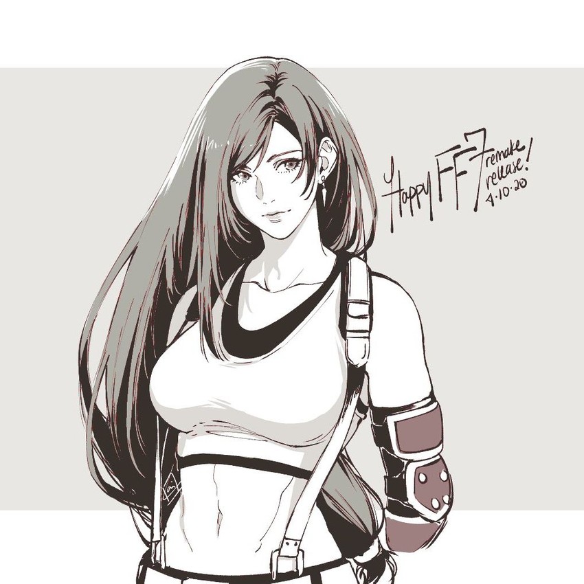 tifa lockhart (final fantasy and 2 more) drawn by krazehkai