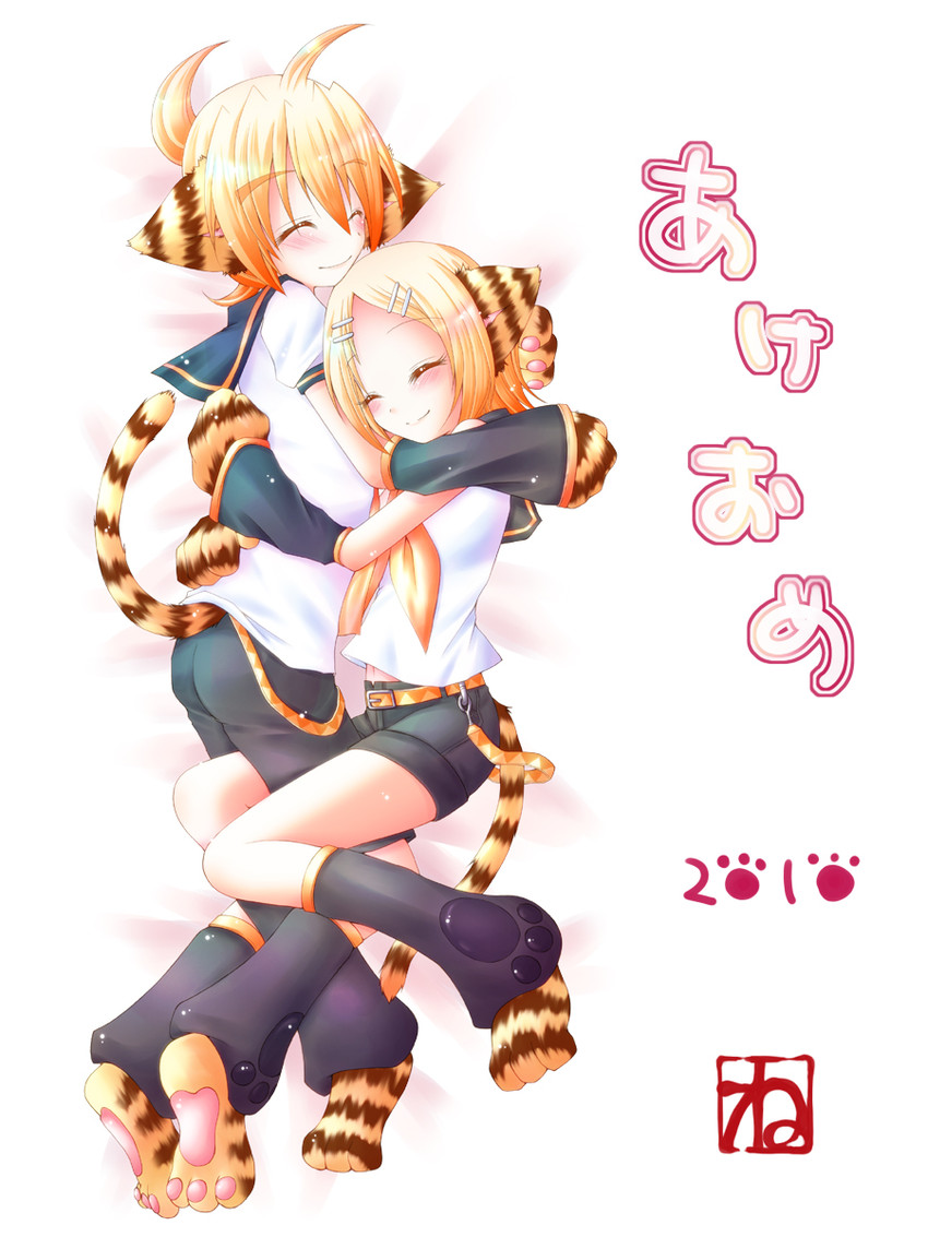 kagamine rin and kagamine len (vocaloid) drawn by meiya_neon