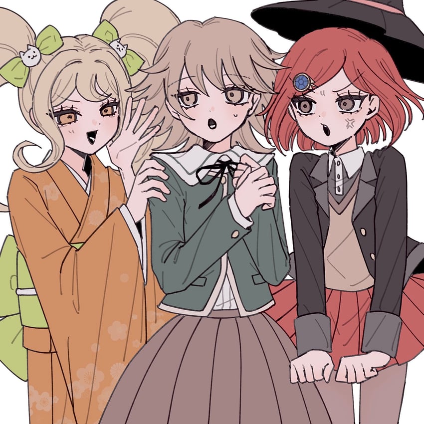yumeno himiko, fujisaki chihiro, and saionji hiyoko (danganronpa and 3 more) drawn by raamensusure