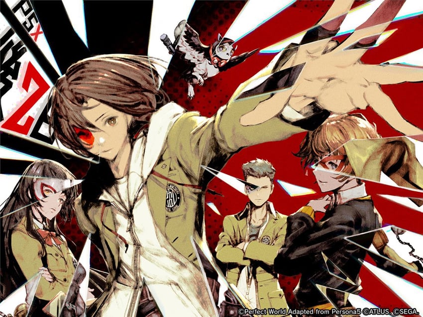kamishiro nagisa, arai motoha, wonder, tanemura riko, kanou shun, and 4 more (persona and 2 more) drawn by kazama_raita