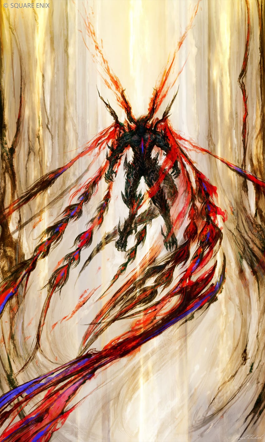 ifrit and ifrit risen (final fantasy and 1 more) drawn by takahashi_kazuya